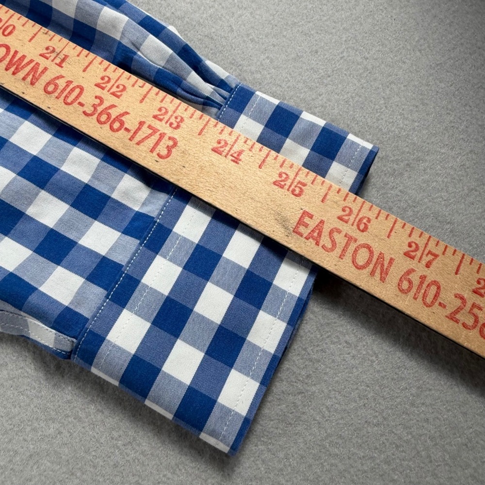 Brooks Brothers Regent Fit Blue Gingham Supima Cotton Non-Iron Shirt Mens L - Picture 8 of 9